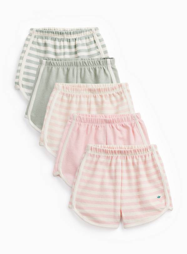 Pink & Green Retro Style Shorts 5 Pack. 12-18 months